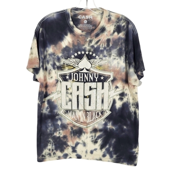 JOHNNY CASH Man in Black tie dye graphic tee - Picture 1 of 4